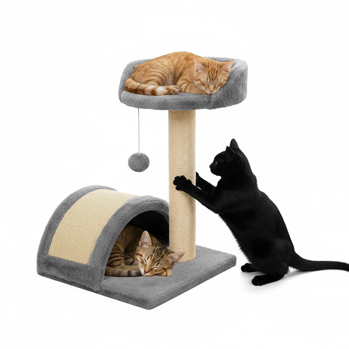 Tiragraffi per gatti 50 cm con arco in sisal e gioco pendente