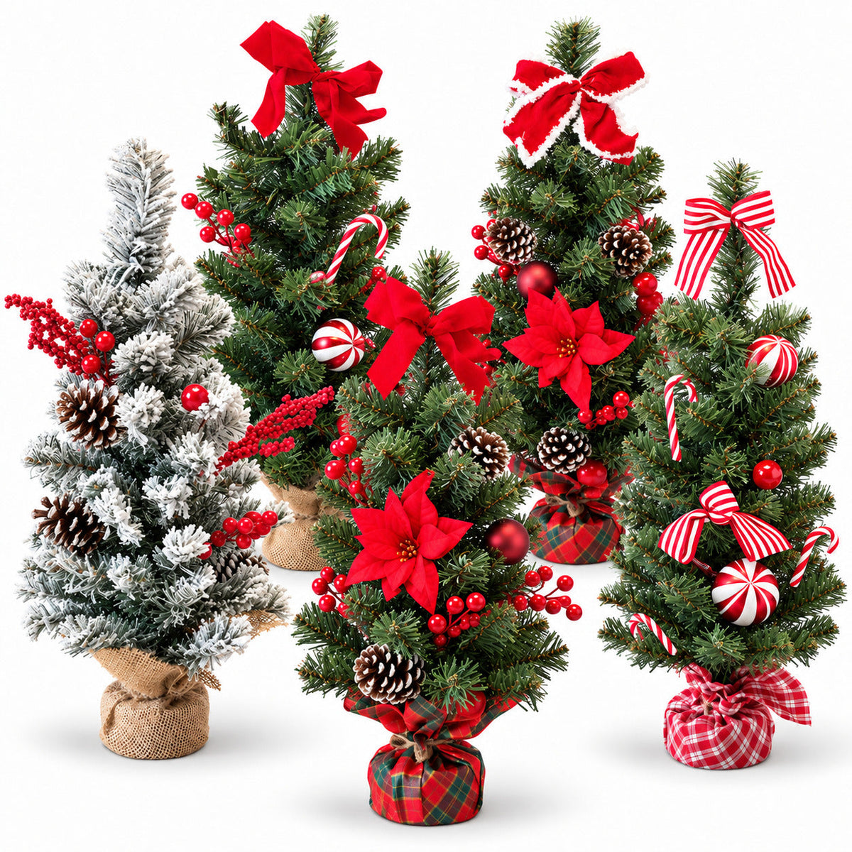 Small Decorated 60 cm Tabletop Christmas Tree, Assorted Designs