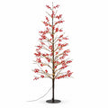 Albero Luminoso con Bacche Rosse 150 cm, 635 LED Bianco Caldo