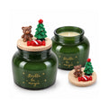 Scented Candle in Glass Jar with Decorated Lid – Pine, Cinnamon and Vanilla Fragrances – Reusable Container with Inscription
