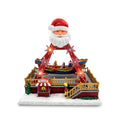 SantaSail 27 cm Christmas lighted carousel with moving boat, LED lights and Christmas melodies, light or light and music selector, USB or battery operated