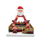 SantaSail 27 cm Christmas lighted carousel with moving boat, LED lights and Christmas melodies, light or light and music selector, USB or battery operated