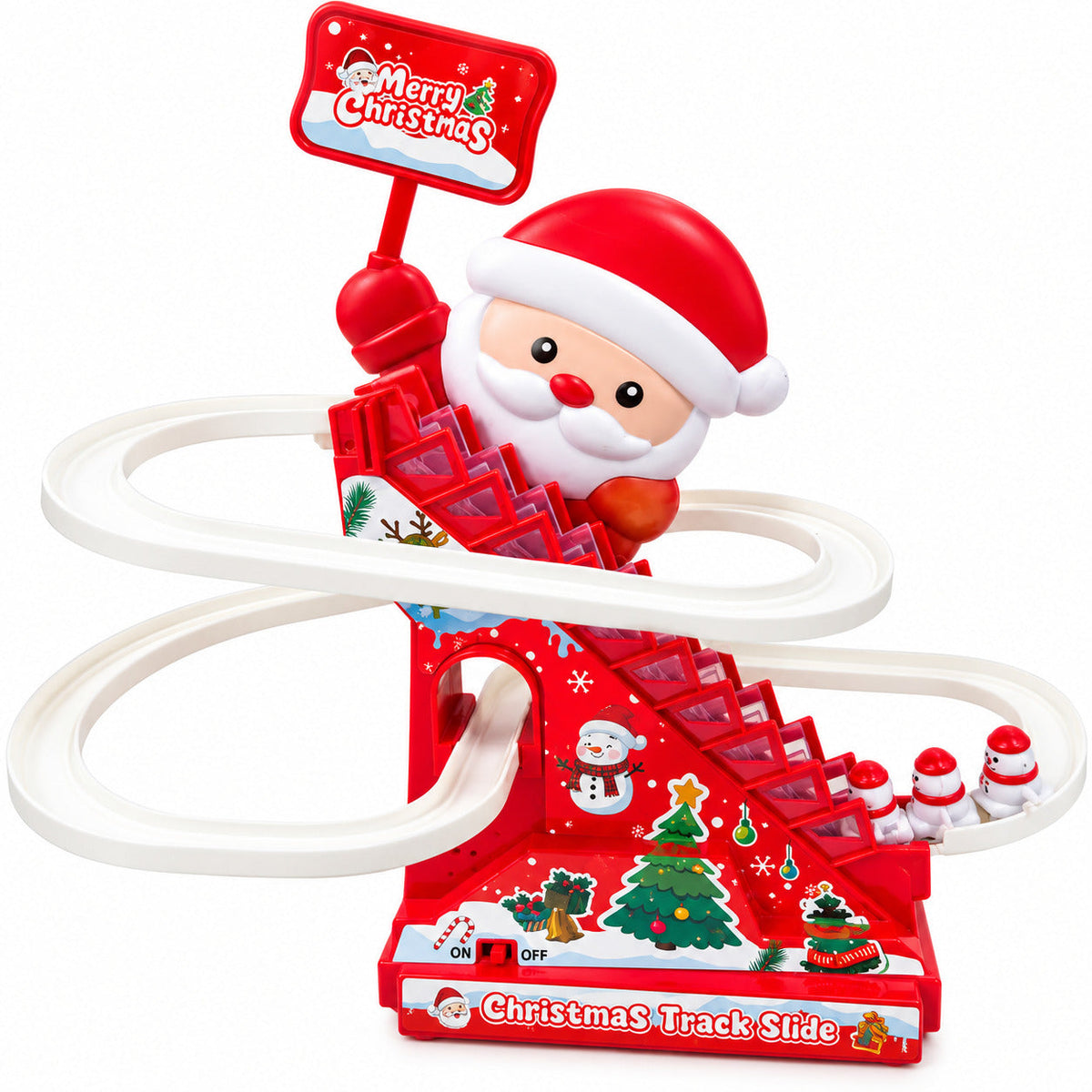 Giostrina di Babbo Natale con scivolo, luci, musica e movimento