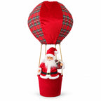 Mongolfiera natalizia con Babbo Natale o Gnomo, LED 92 cm