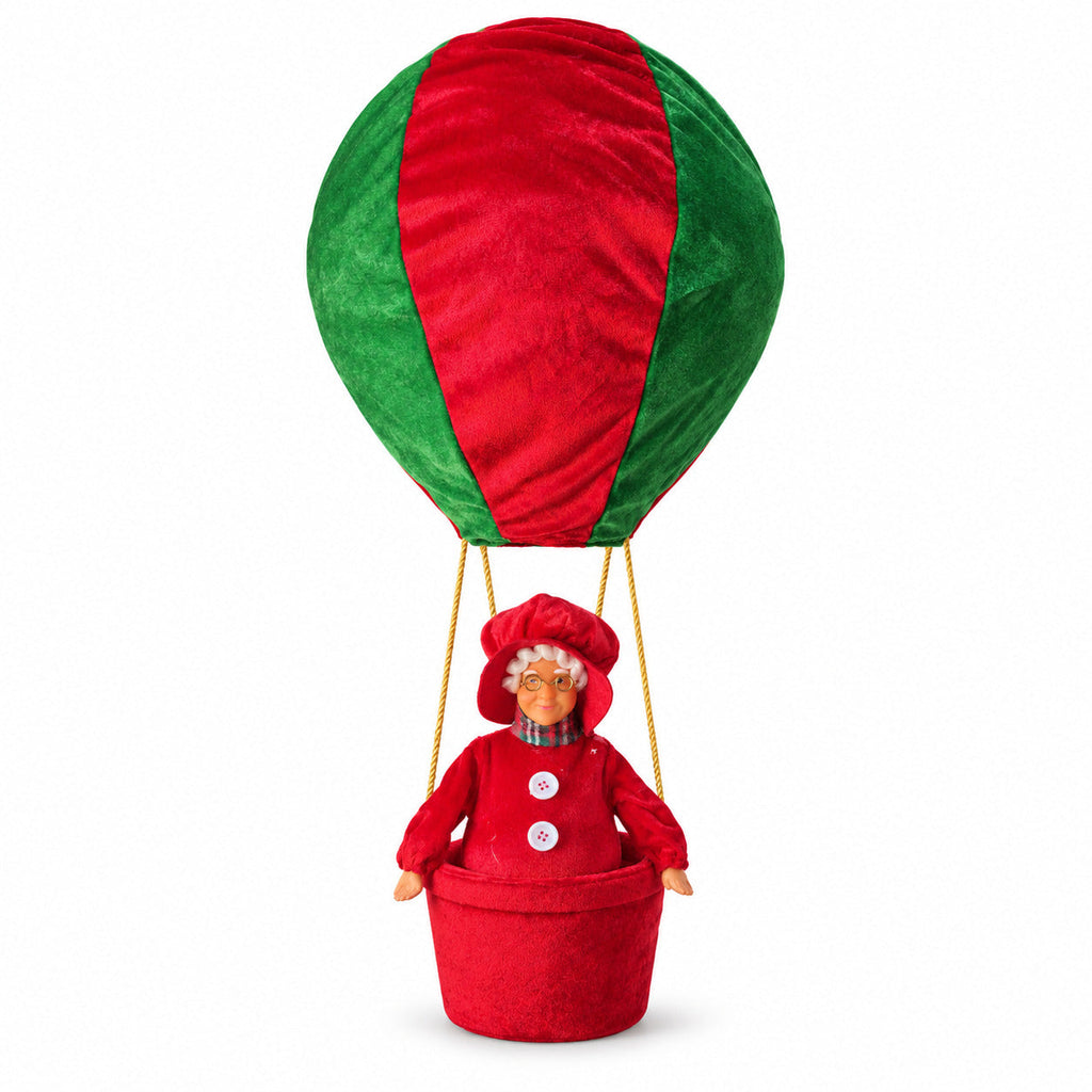 Mongolfiera natalizia con Mamma Natale o Orsetto, LED 92 cm