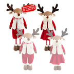 Renna Natalizia Estensibile 45-80 cm con Gambe Telescopiche, Struttura in Ferro – 2 Outfit Scandinavo o Country