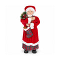 Statuetta natalizia Babbo Natale e Mamma Natale h110cm, decorazione per casa, negozio e vetrine, 2 varianti selezionabili con rametti di pino e pigne