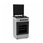 Cucina a Gas 50x50 cm con Forno a Gas 49 Litri, 4 Fuochi di Diversa Potenza, Valvole di Sicurezza e Coperchio
