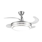 Ventilatore da Soffitto con Pale Richiudibili in Ferro e ABS - 6 Velocità, LED 72W Dimmerabile in 3 Tonalità di Luce Integrata Calda, Naturale e Fredda