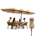 Ombrellone da Giardino Ovale XXL 460x270 in Acciaio al Carbonio e Telo in Poliestere - Altezza 2,45m (Base NON Inclusa)