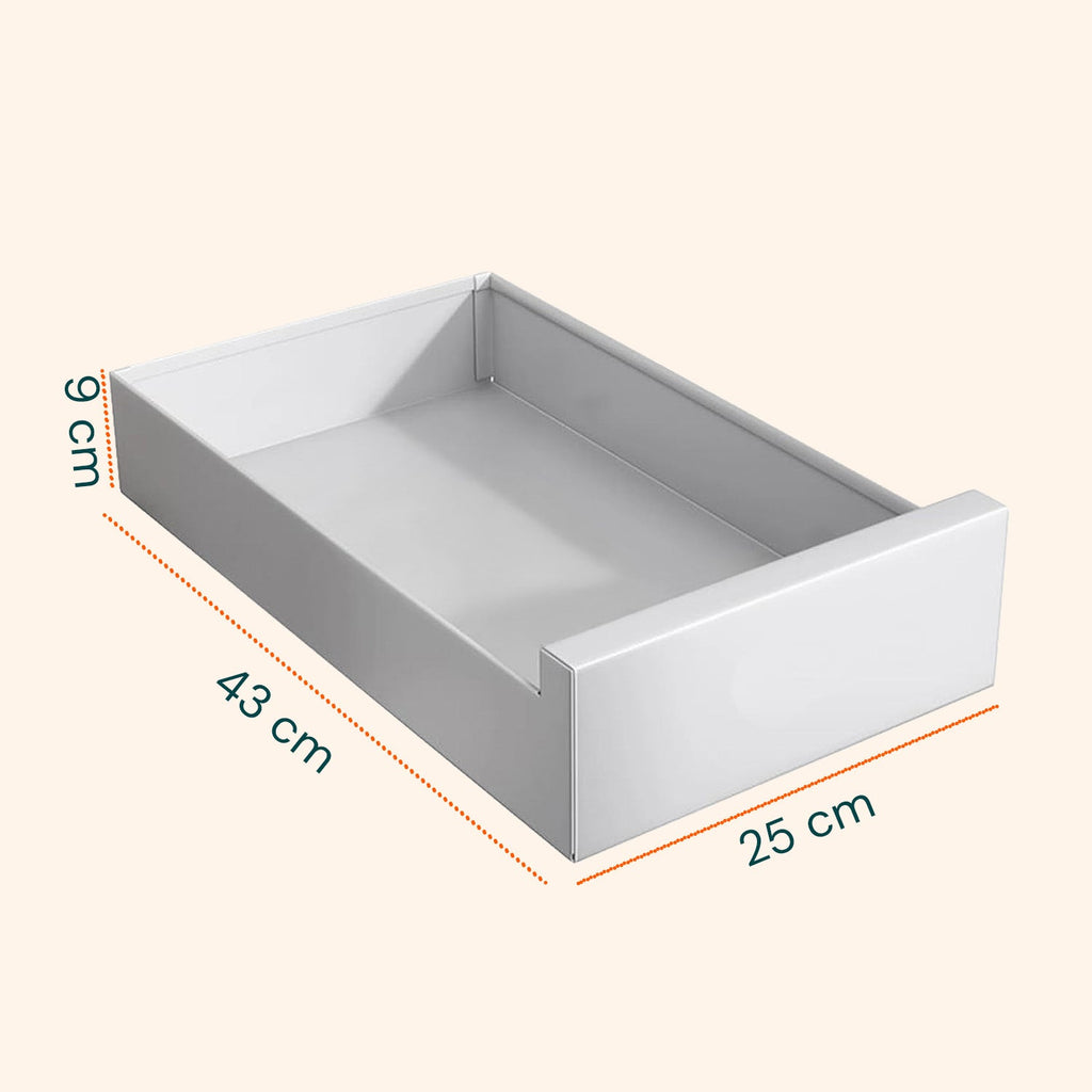 Cassetto universale estraibile 25x43 cm in acciaio - Portata 10kg