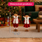 Renna Natalizia Estensibile 45-80 cm con Gambe Telescopiche, Struttura in Ferro – 2 Outfit Scandinavo o Country