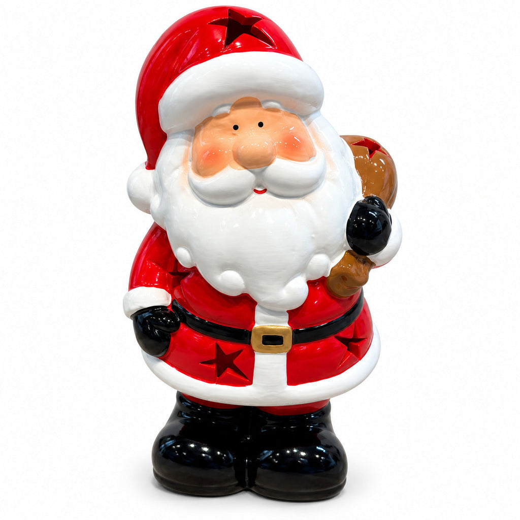 Statuetta Natalizia Luminosa in Ceramica 26 cm con LED, 10 Soggetti
