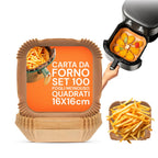 Set 100 pz carta forno per friggitrice ad aria – Impermeabile e resistente al calore