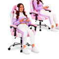 Sedia Gaming Ergonomica con Luci RGB e Cuscino Lombare Massaggiante, Poltrona Ufficio Reclinabile con Telecomando