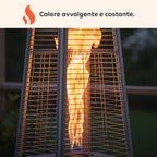Stufa a Gas da Esterno a Piramide con Termostato Regolabile – 12kW