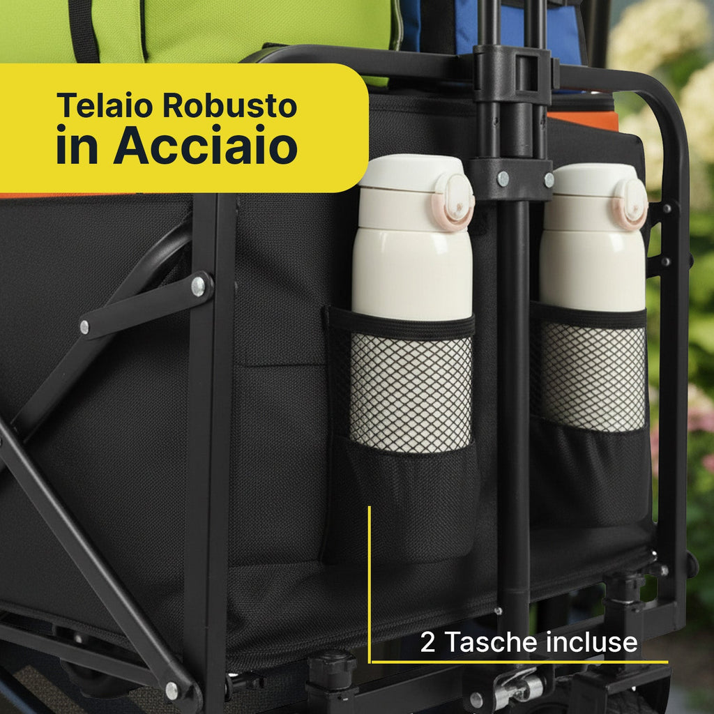 Carrello Pieghevole da Esterno Taglia L 90Kg / Taglia XL 120Kg con Ruote