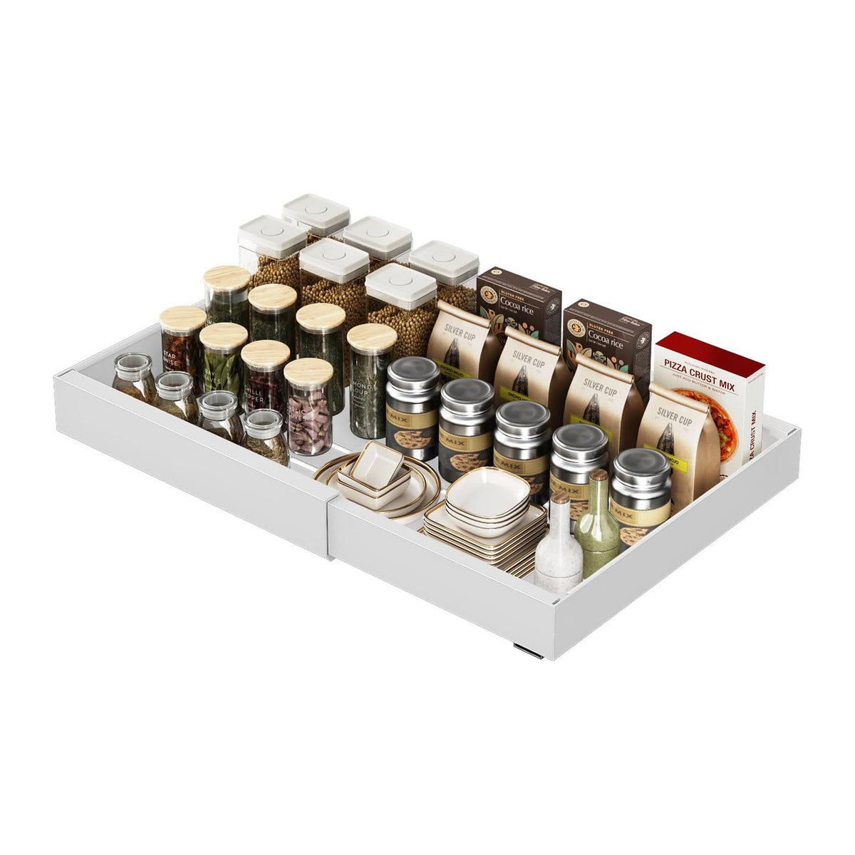 Cassetto estensibile universale in acciaio 30-50 cm - Portata 8 kg