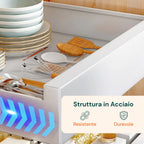 Cassetto universale estraibile 25x43 cm in acciaio - Portata 10kg
