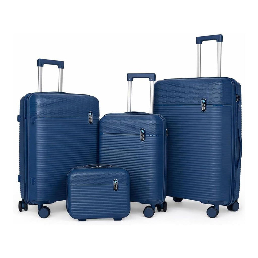 Set 3 Trolley Rigidi da Viaggio + Beauty Case con 4 Ruote Multidirezionali (56-66-76 cm)