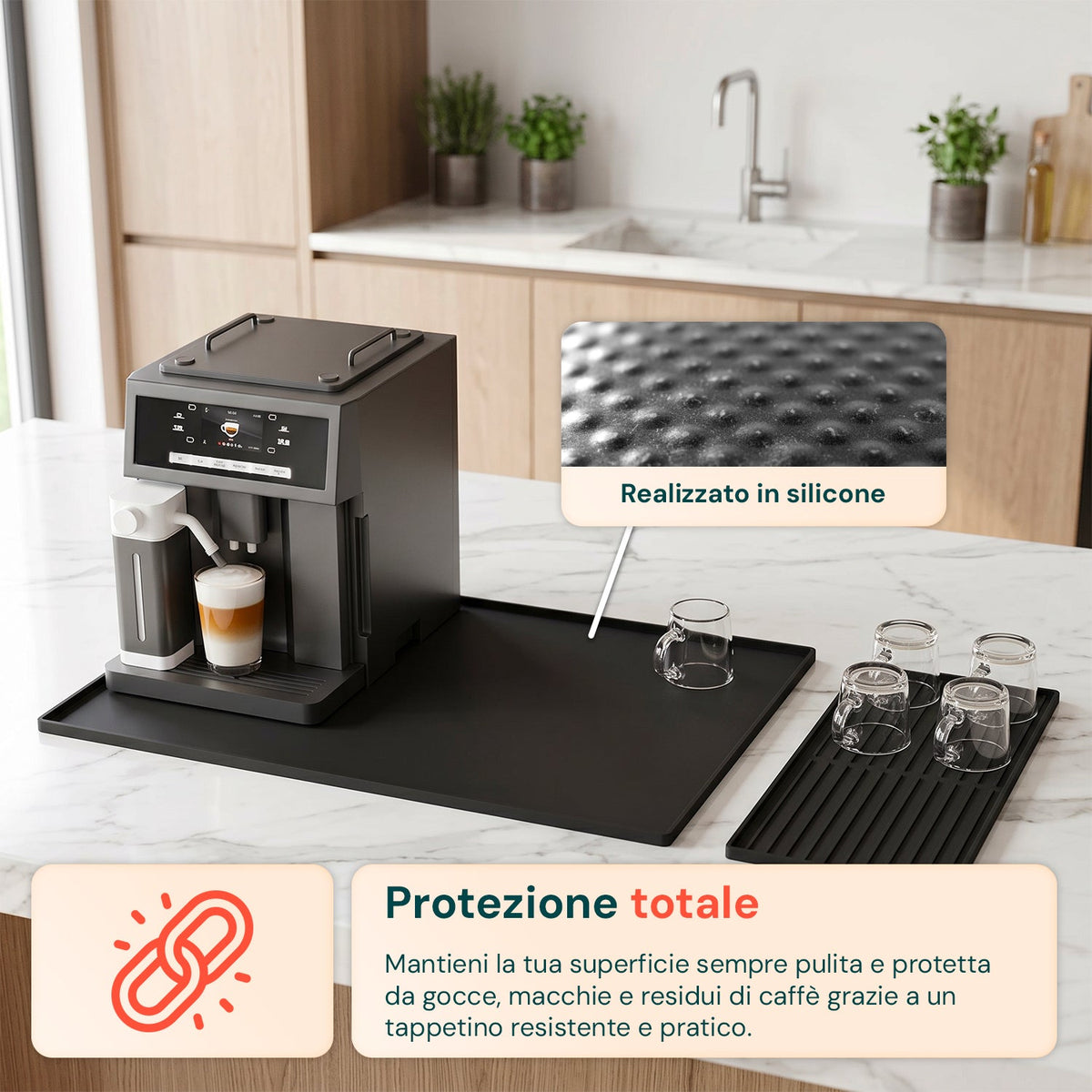 Tappetino Pieghevole in Silicone 2 in 1 con Bordi Alti – Impermeabile e Antipolvere con Base Antiscivolo