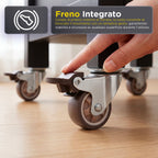 Set 4 Ruote Universali Piroettanti da 50 mm in Gomma e Acciaio – Portata 200 kg – Kit Completo con Viti e Cacciavite