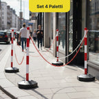 Paletti Segnaletici con Catena 2 Metri Set 4 Colonnine Ben Visibili