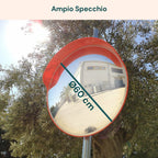 Specchio Parabolico di Sicurezza Ø60 cm con Staffe di Fissaggio