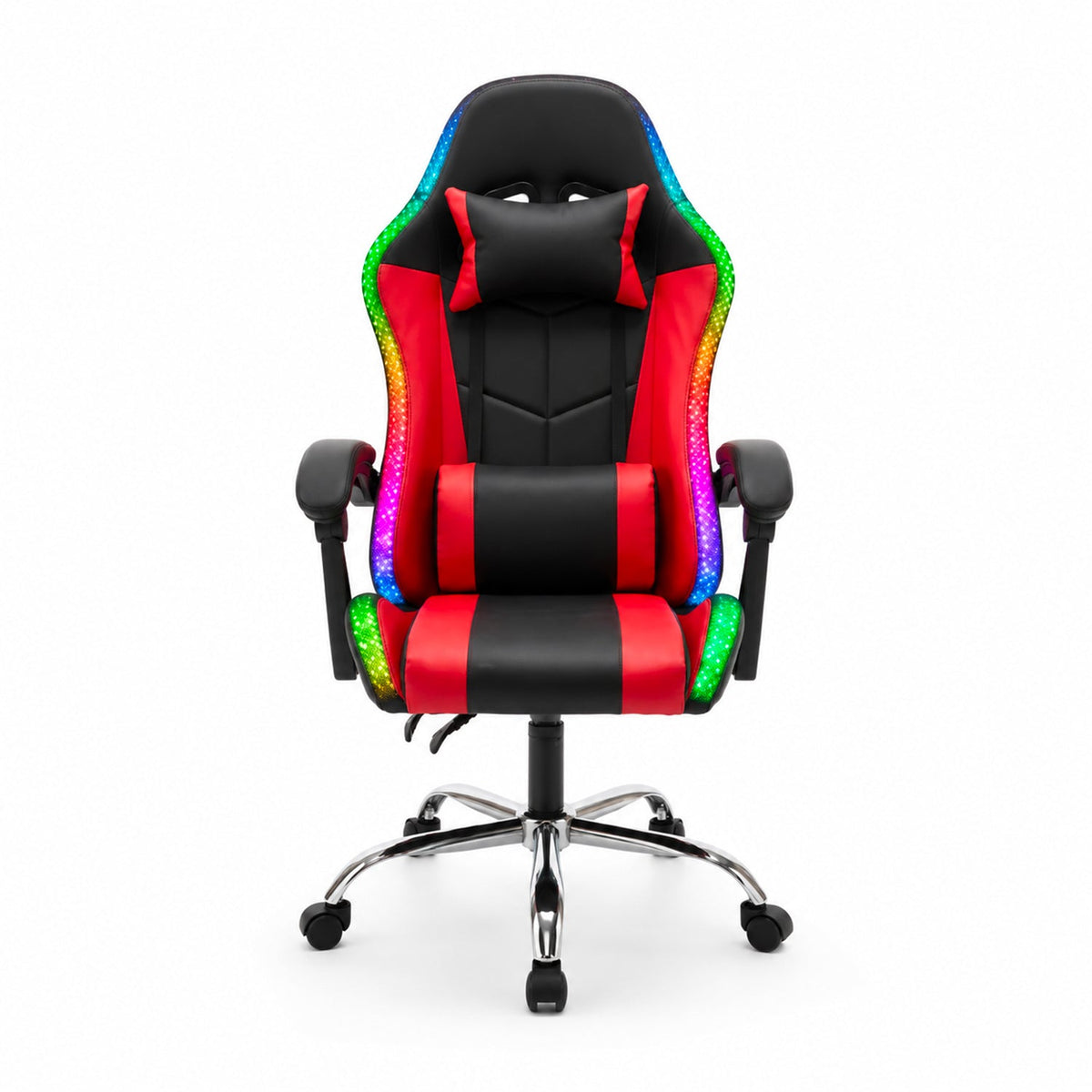 Sedia Gaming Ergonomica con Luci RGB e Cuscino Lombare Massaggiante, Poltrona Ufficio Reclinabile con Telecomando