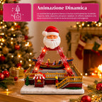 SantaSail 27 cm Christmas lighted carousel with moving boat, LED lights and Christmas melodies, light or light and music selector, USB or battery operated