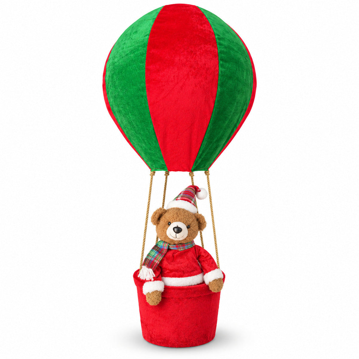 Mongolfiera natalizia con Mamma Natale o Orsetto, LED 92 cm