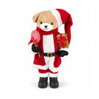 Orsetto natalizio in peluche con abito rosso e bianco, tre misure per decorare gli interni