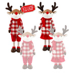 Renna Natalizia Estensibile 45-80 cm con Gambe Telescopiche, Struttura in Ferro – 2 Outfit Scandinavo o Country