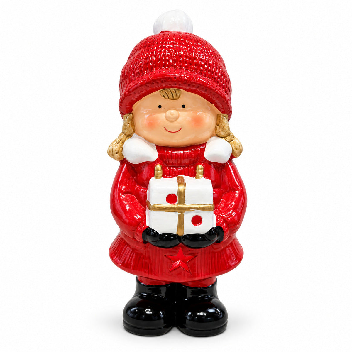 Statuetta Natalizia Luminosa in Ceramica 26 cm con LED, 10 Soggetti