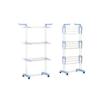 Stendibiancheria Verticale a 3 Livelli in Ferro e PP, Estensibile e con Ruote Piroettanti – L105xP64xA173cm, Portata 20kg