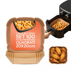 Set 100 pz carta forno per friggitrice ad aria – Impermeabile e resistente al calore
