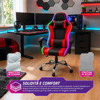 Sedia Gaming Ergonomica con Luci RGB e Cuscino Lombare Massaggiante, Poltrona Ufficio Reclinabile con Telecomando
