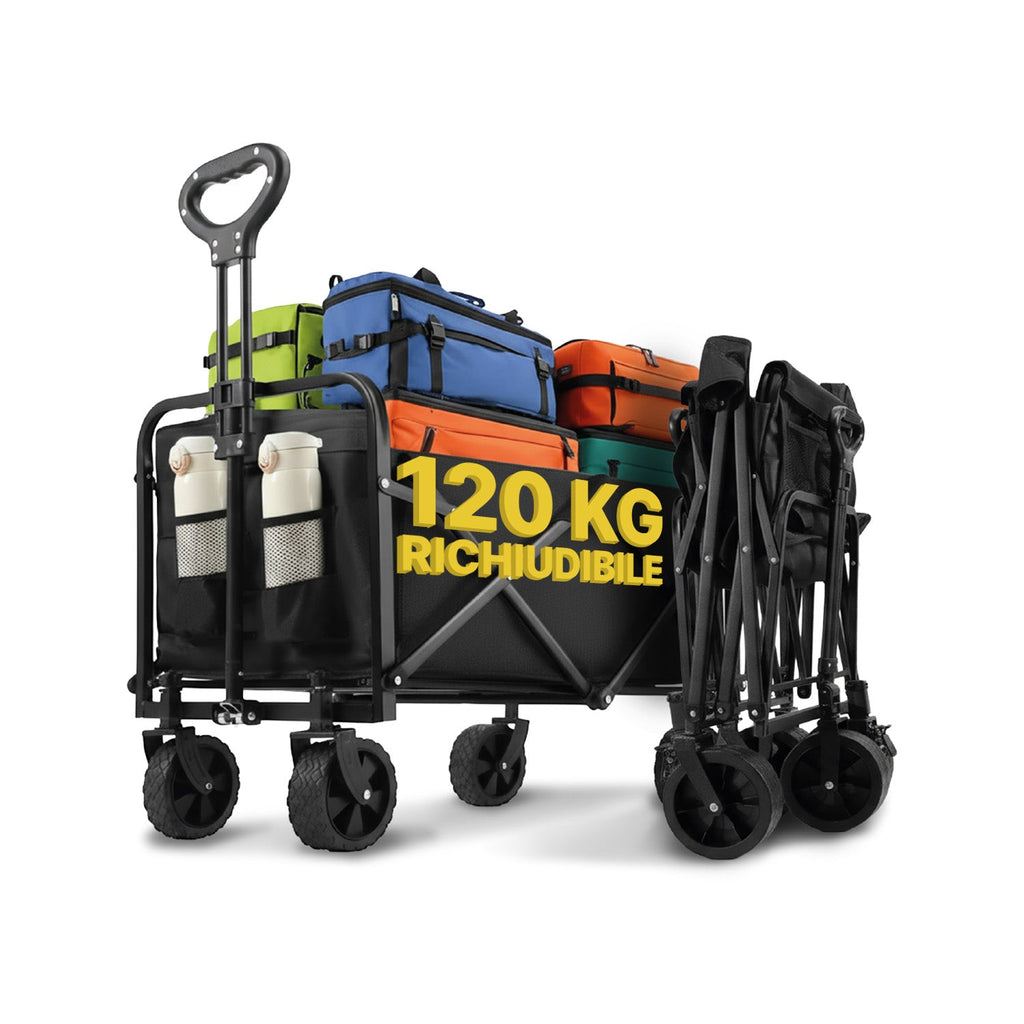 Carrello Pieghevole da Esterno Taglia L 90Kg / Taglia XL 120Kg con Ruote
