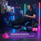 Sedia Gaming Reclinabile con Poggiapiedi Estraibile, Cuscino Lombare e Poggiatesta