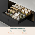 Cassetto estensibile universale in acciaio 30-50 cm - Portata 8 kg