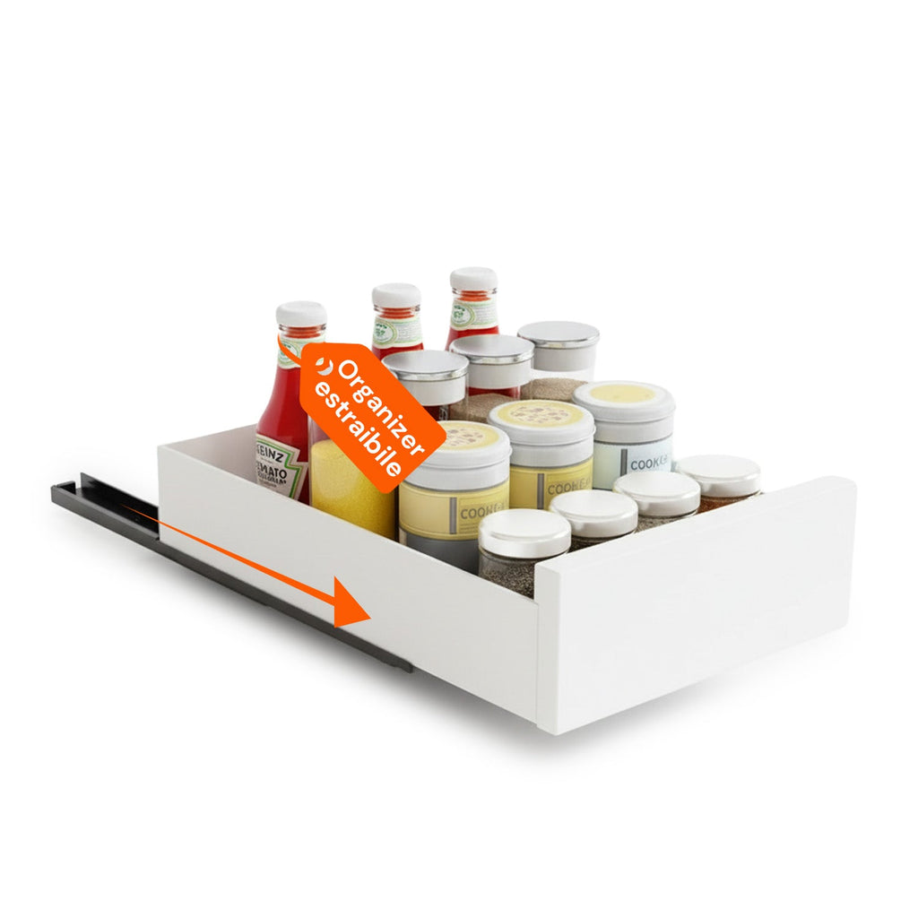 Cassetto universale estraibile 25x43 cm in acciaio - Portata 10kg