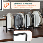 Scolapiatti Verticali Salvaspazio – Set 4 Pezzi in Metallo 2 Misure Salvaspazio