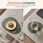 Set da 12 Pezzi di Tovagliette Americane e Sottobicchieri Reversibili in Similpelle PVC Impermeabile e Antiscivolo - 41x34 cm