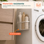 Set 2 Cestini Magnetici Multiuso in Acciaio, Organizer Portaoggetti Salvaspazio a Griglia, Installazione Senza Fori, Portata Max 5 kg