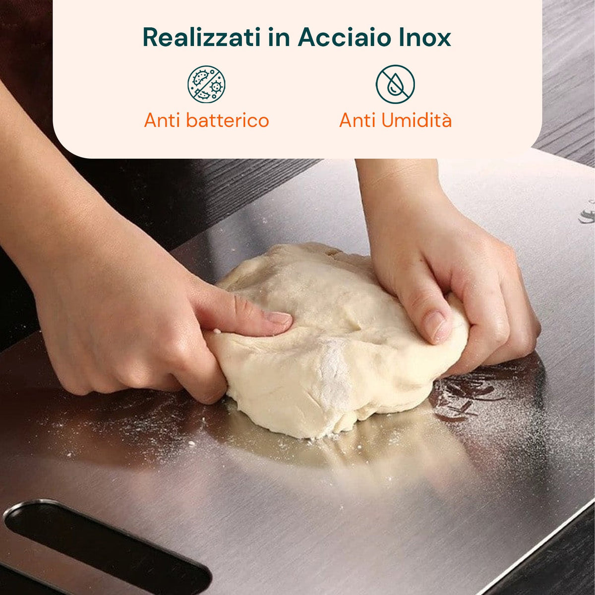 Set 3 Taglieri Bifacciali Varie Dimensioni in Acciaio Inox Antiruggine