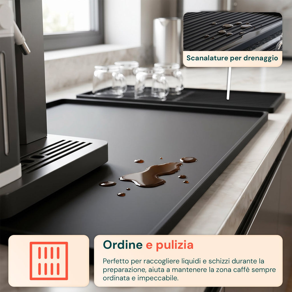 Tappetino Pieghevole in Silicone 2 in 1 con Bordi Alti – Impermeabile e Antipolvere con Base Antiscivolo