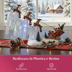 Slitta natalizia con luci, musica e movimento – 29x6x23 cm