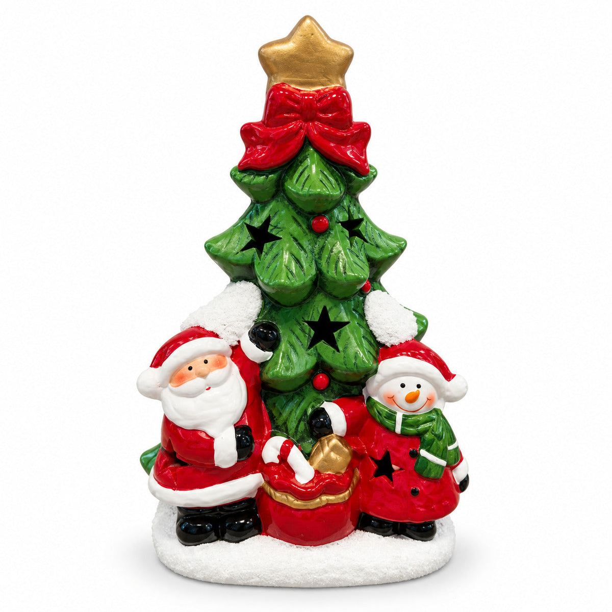 Statuetta Natalizia Luminosa in Ceramica 26 cm con LED, 10 Soggetti