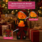 Teddy BearGift, orsetto natalizio luminoso in confezione regalo, luce LED calda, dimensioni 15x15x25,5 cm, alimentazione a batterie