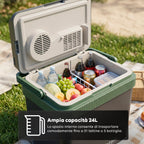Borsa Frigo Elettrica 24L Caldo/Freddo – Raffredda fino a 18°C sotto la temperatura ambiente e scalda fino a 65°C (40/50W)